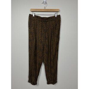 Garnet Hill Pants Womens Size 8 Brown Pull On Drawstring Waist Lagenlook Relaxed